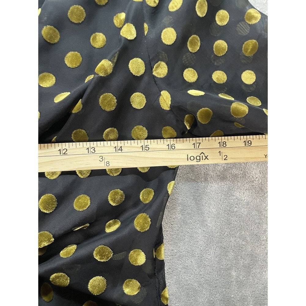 ASTR The Label Tonic Wrap Polka Dot Top Black Gold Size Small - Picture 8 of 10